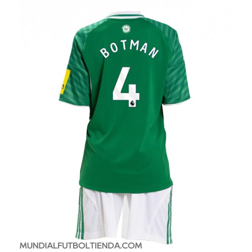 Camiseta Newcastle United Sven Botman #4 Segunda Equipación Replica 2025-26 para niños mangas cortas (+ Pantalones cortos)